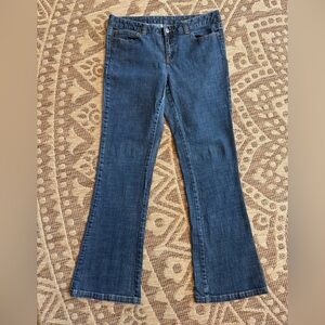 MICHAEL KORS Women's Sz 8 Flare Flap Pocket Stretch Dark Denim Low Rise Jeans